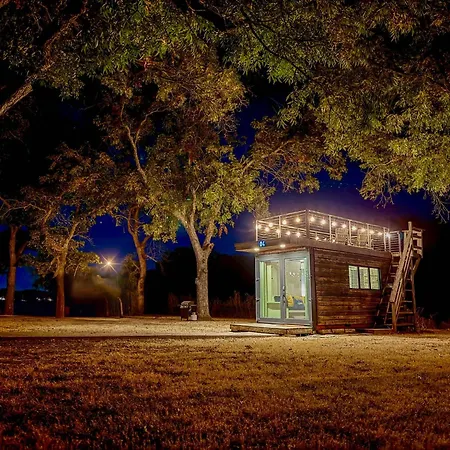 Elegant Container Tiny House Yellow & Blue
